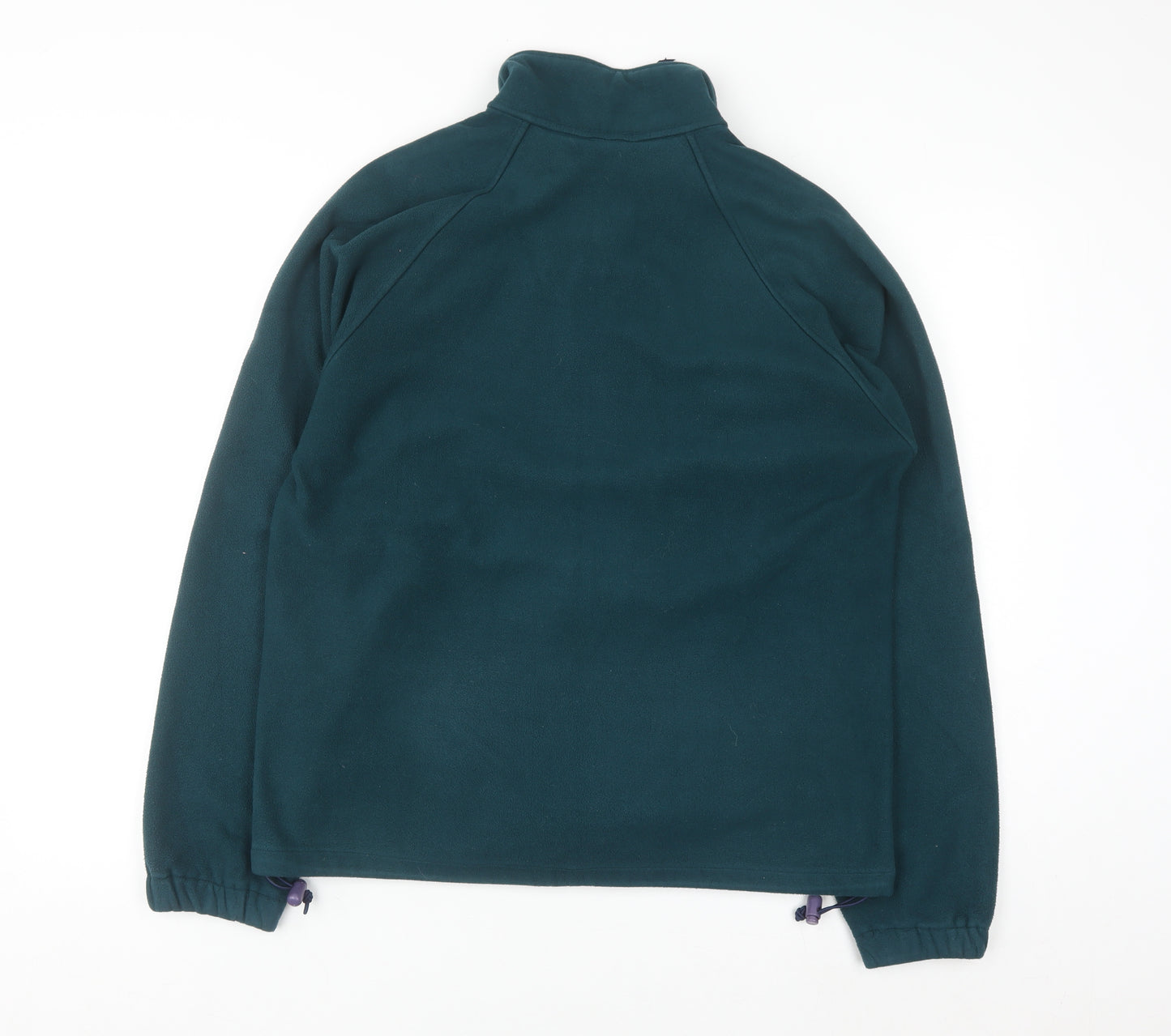 DuoFold Women's Green Full Zip Fleece Sweatshirt Size S Polyester Blend