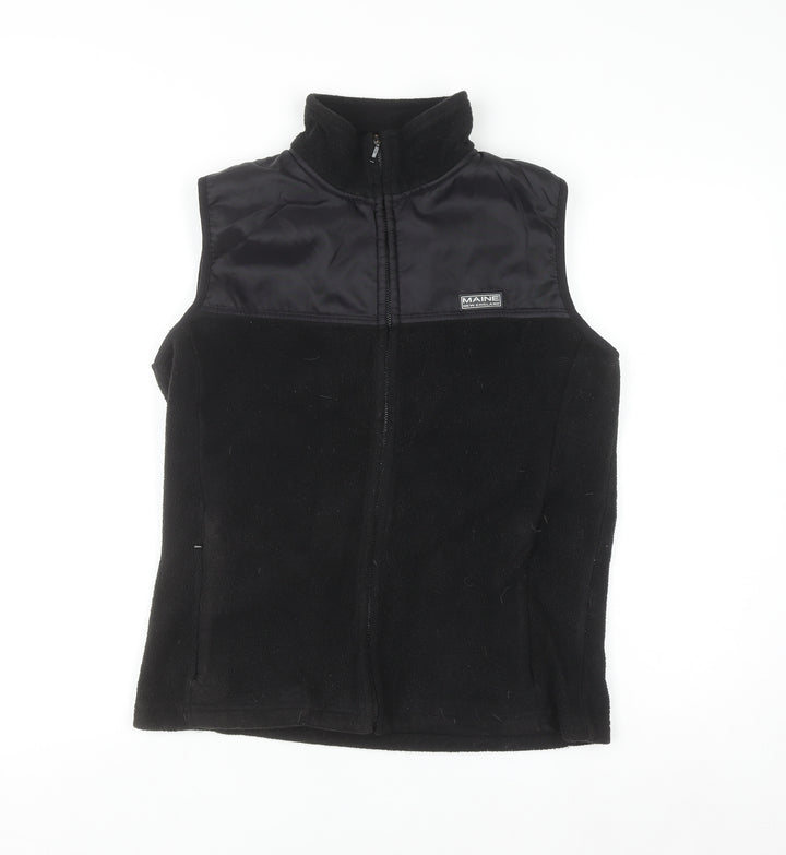 Maine New England Women's Black Fleece Zip Waistcoat Size 10