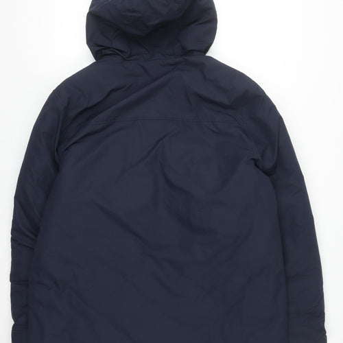 Marks and Spencer Men's Blue L Regular Hooded Parka Coat