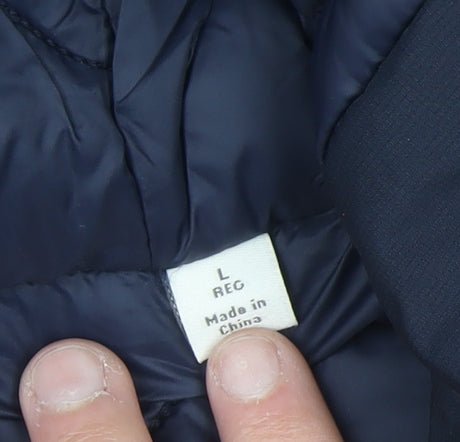 Marks and Spencer Men's Blue L Regular Hooded Parka Coat