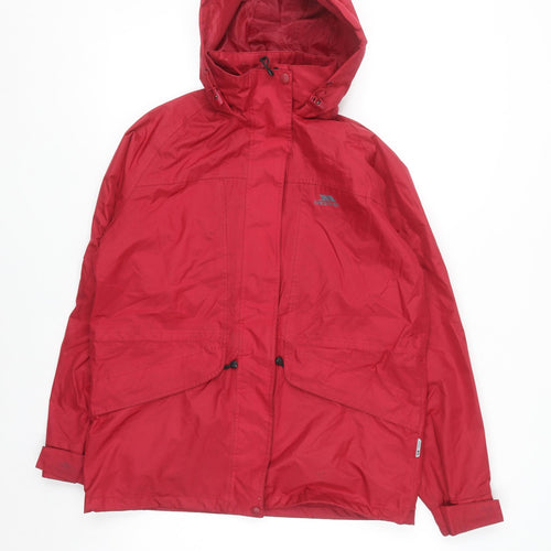 Trespass Men Red Waterproof Hooded Rain Jacket Size S