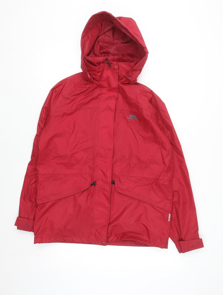 Trespass Men Red Waterproof Hooded Rain Jacket Size S