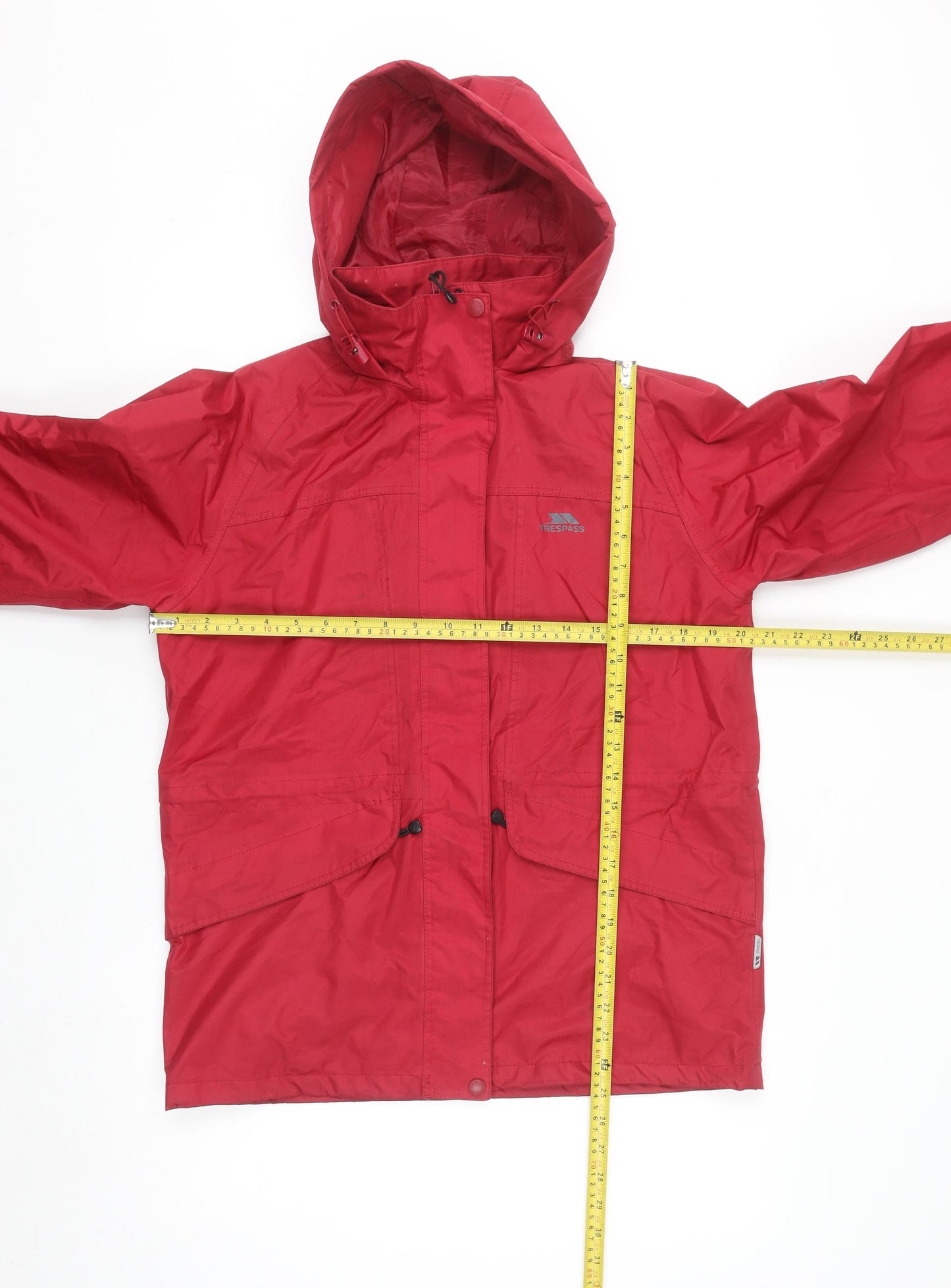 Trespass Men Red Waterproof Hooded Rain Jacket Size S