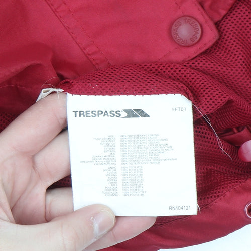 Trespass Men Red Waterproof Hooded Rain Jacket Size S