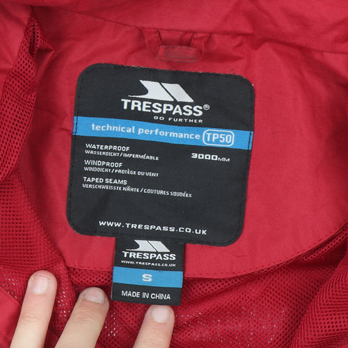 Trespass Men Red Waterproof Hooded Rain Jacket Size S