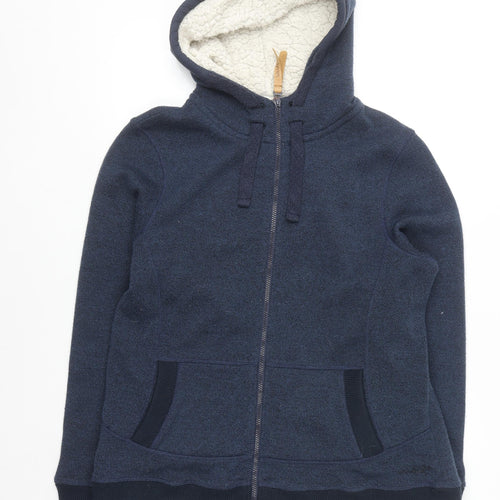 Weird Fish Women's Navy Full Zip Hooded Fleece Jacket Size 16