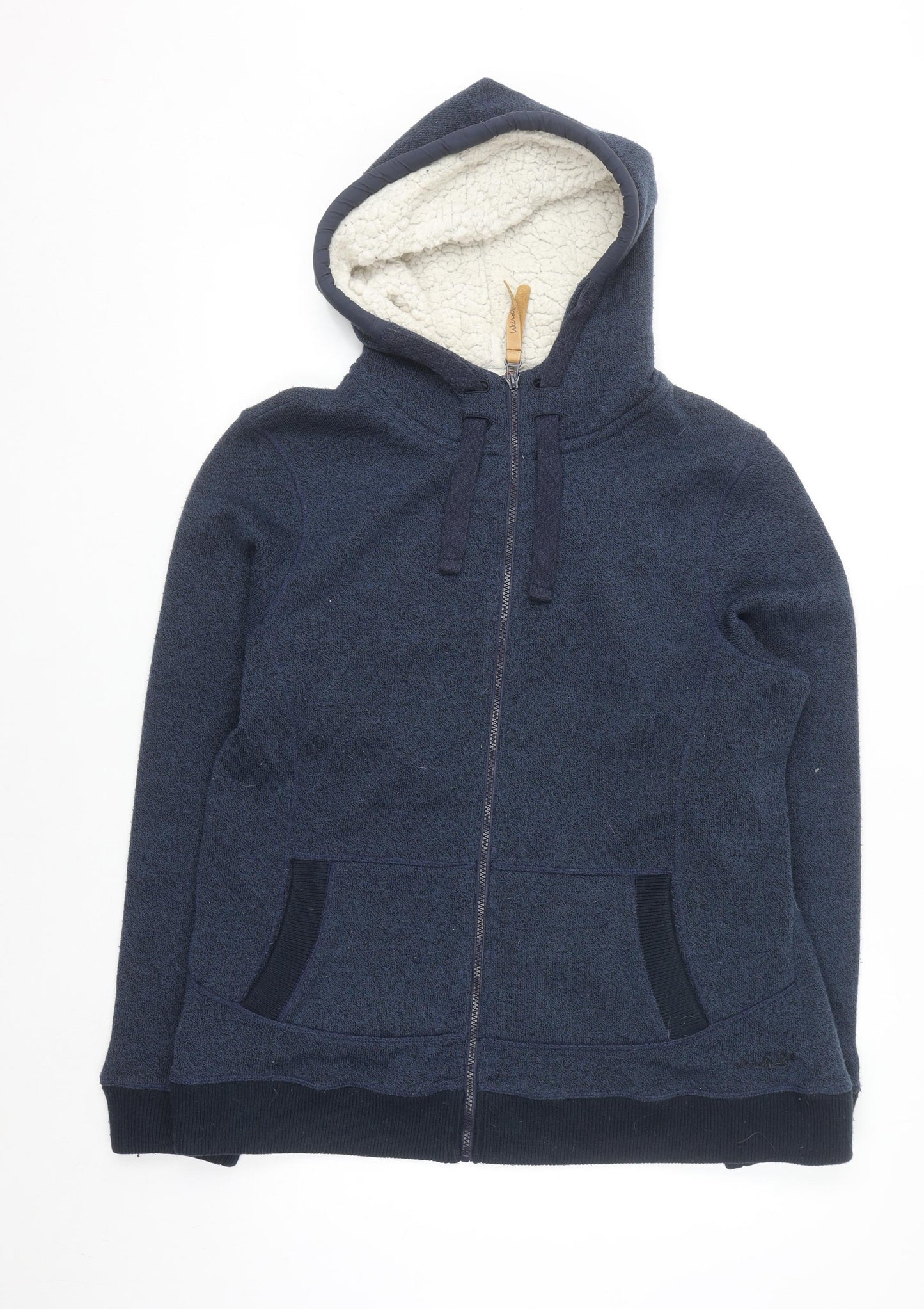 Weird Fish Women's Navy Full Zip Hooded Fleece Jacket Size 16