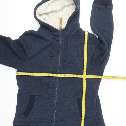 Weird Fish Women's Navy Full Zip Hooded Fleece Jacket Size 16