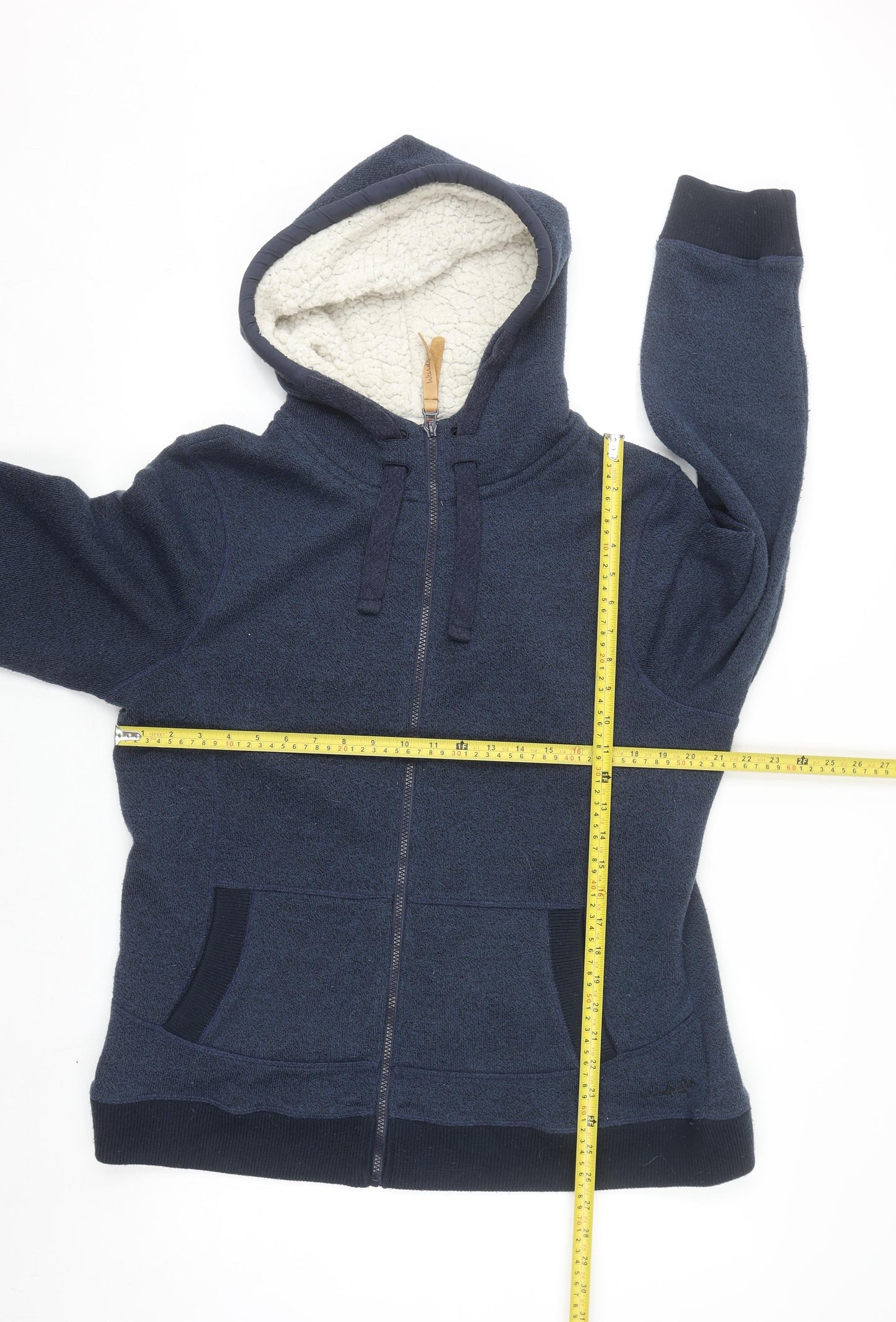 Weird Fish Women's Navy Full Zip Hooded Fleece Jacket Size 16