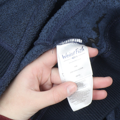 Weird Fish Women's Navy Full Zip Hooded Fleece Jacket Size 16