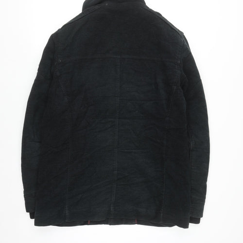 Next Men's Black Italian Moleskin Military Jacket Size M Cotton Blend