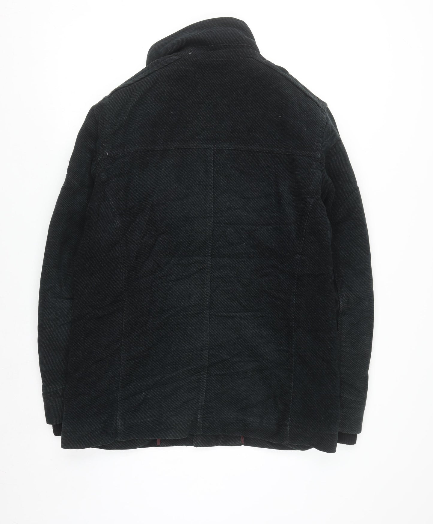 Next Men's Black Italian Moleskin Military Jacket Size M Cotton Blend