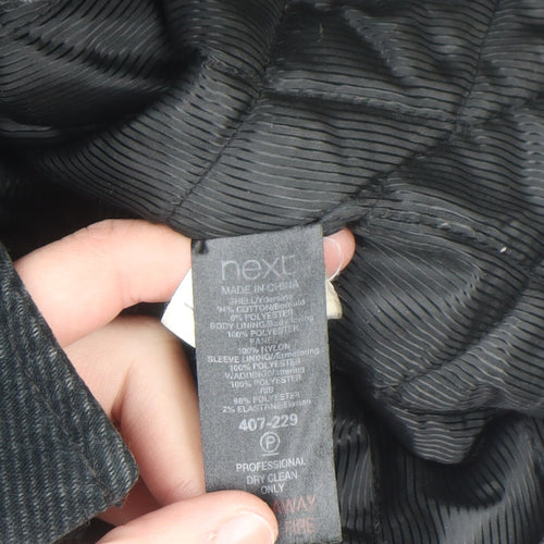 Next Men's Black Italian Moleskin Military Jacket Size M Cotton Blend