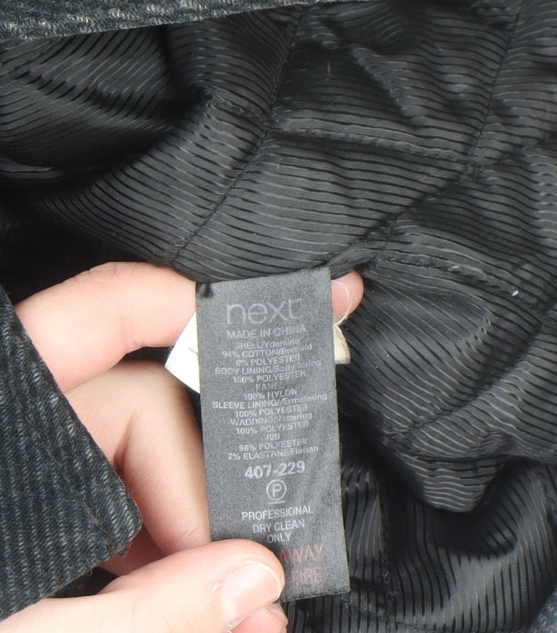 Next Men's Black Italian Moleskin Military Jacket Size M Cotton Blend