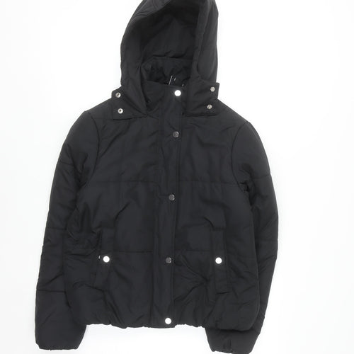 Marks and Spencer Women's Black Size 10 Hooded Puffer Jacket