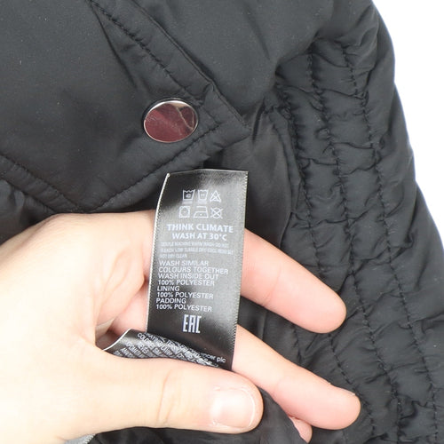 Marks and Spencer Women's Black Size 10 Hooded Puffer Jacket