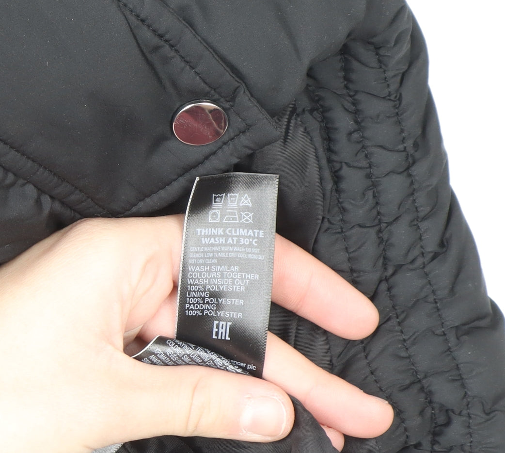 Marks and Spencer Women's Black Size 10 Hooded Puffer Jacket