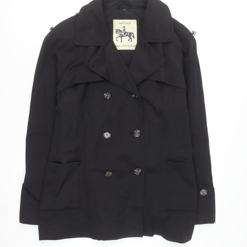 Paul Costelloe Men's Black Trench Coat L Belted Classic Style