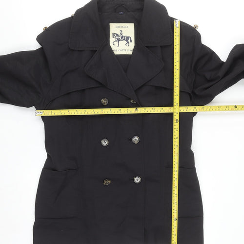 Paul Costelloe Men's Black Trench Coat L Belted Classic Style