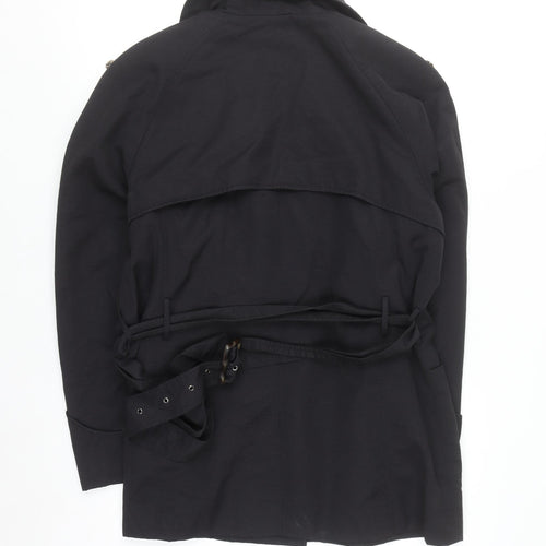 Paul Costelloe Men's Black Trench Coat L Belted Classic Style