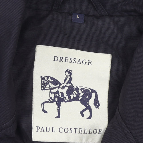 Paul Costelloe Men's Black Trench Coat L Belted Classic Style
