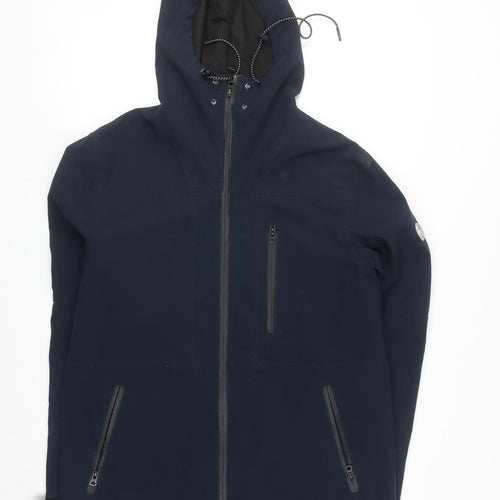 Nanny State Men's Blue Hooded Soft Shell Jacket Medium Windproof