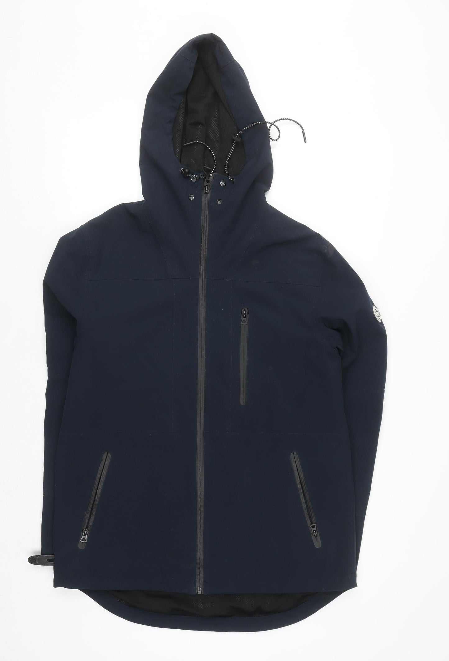 Nanny State Men's Blue Hooded Soft Shell Jacket Medium Windproof