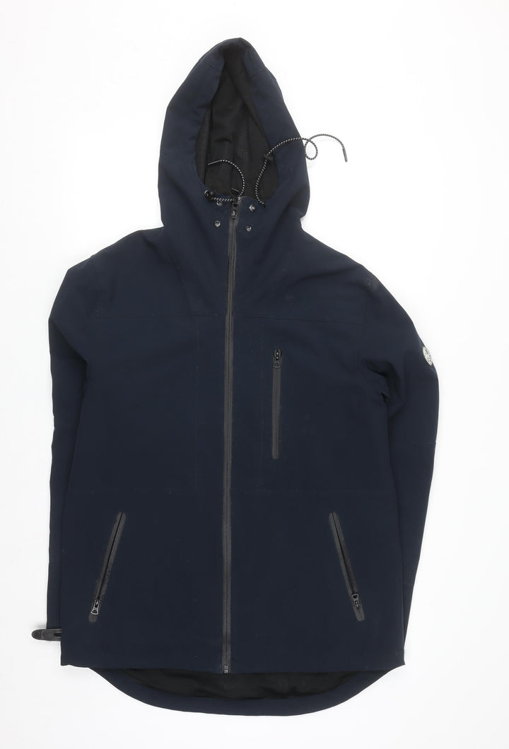 Nanny State Men's Blue Hooded Soft Shell Jacket Medium Windproof