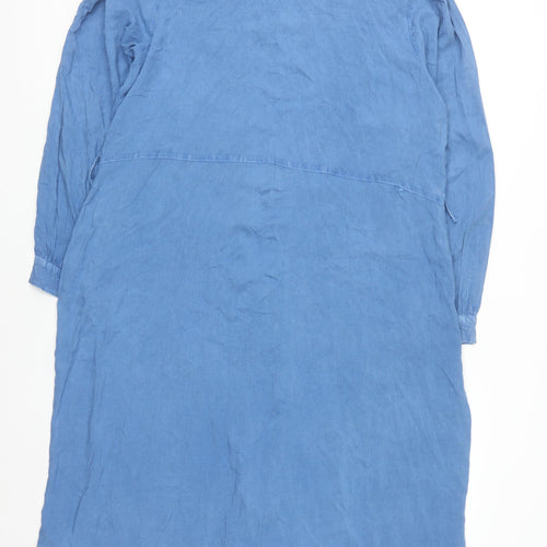 New Look Women Blue Plus Size 22 Midi Shirt Dress Viscose Long Sleeve