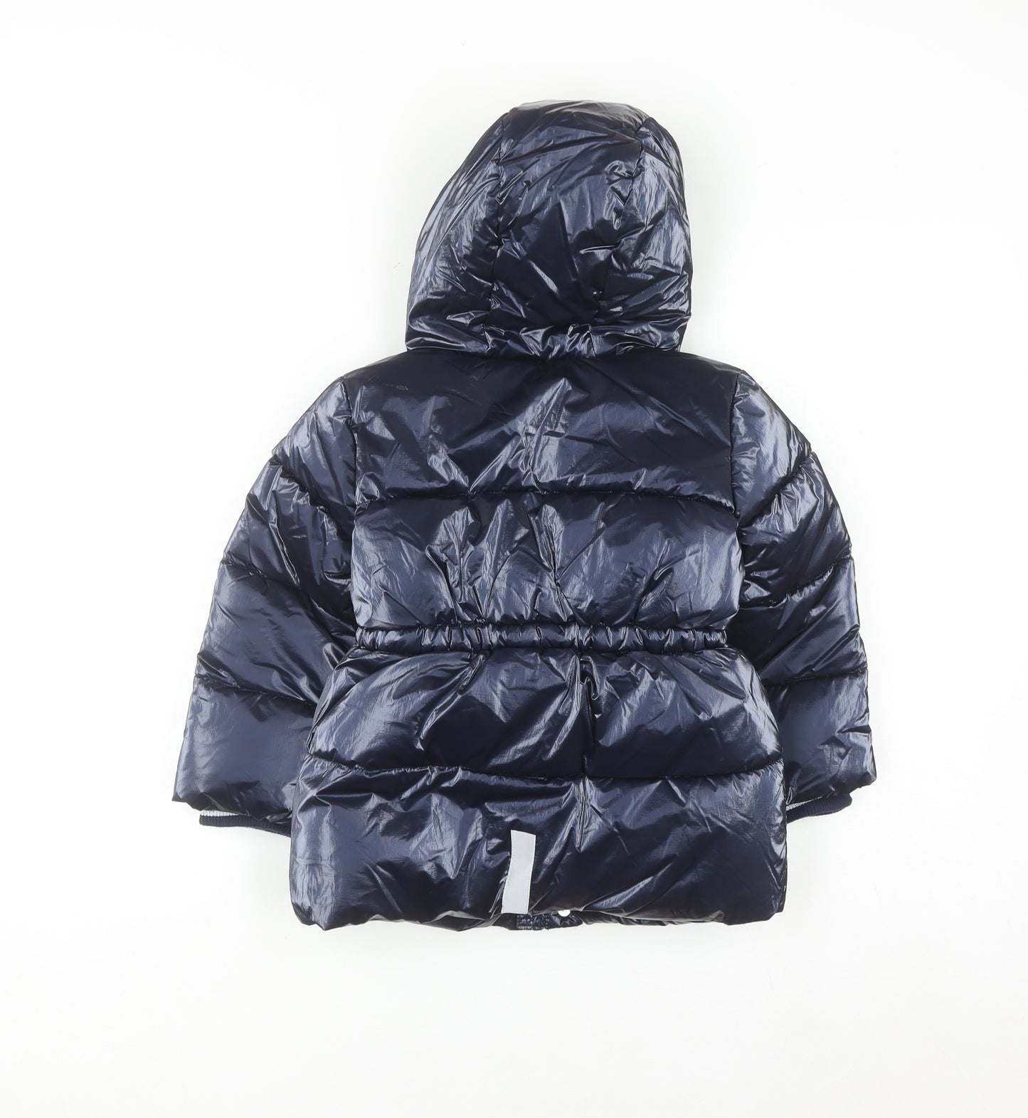 Marks and Spencer Boys Blue Hooded Puffer Jacket 2-3 Years Shower Resistant