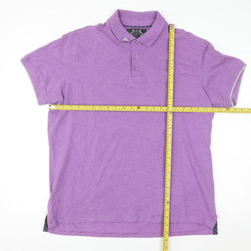 Paul Costelloe Living Men's Purple 2XL Polo Shirt Cotton Blend