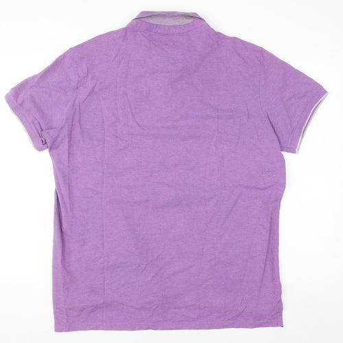 Paul Costelloe Living Men's Purple 2XL Polo Shirt Cotton Blend