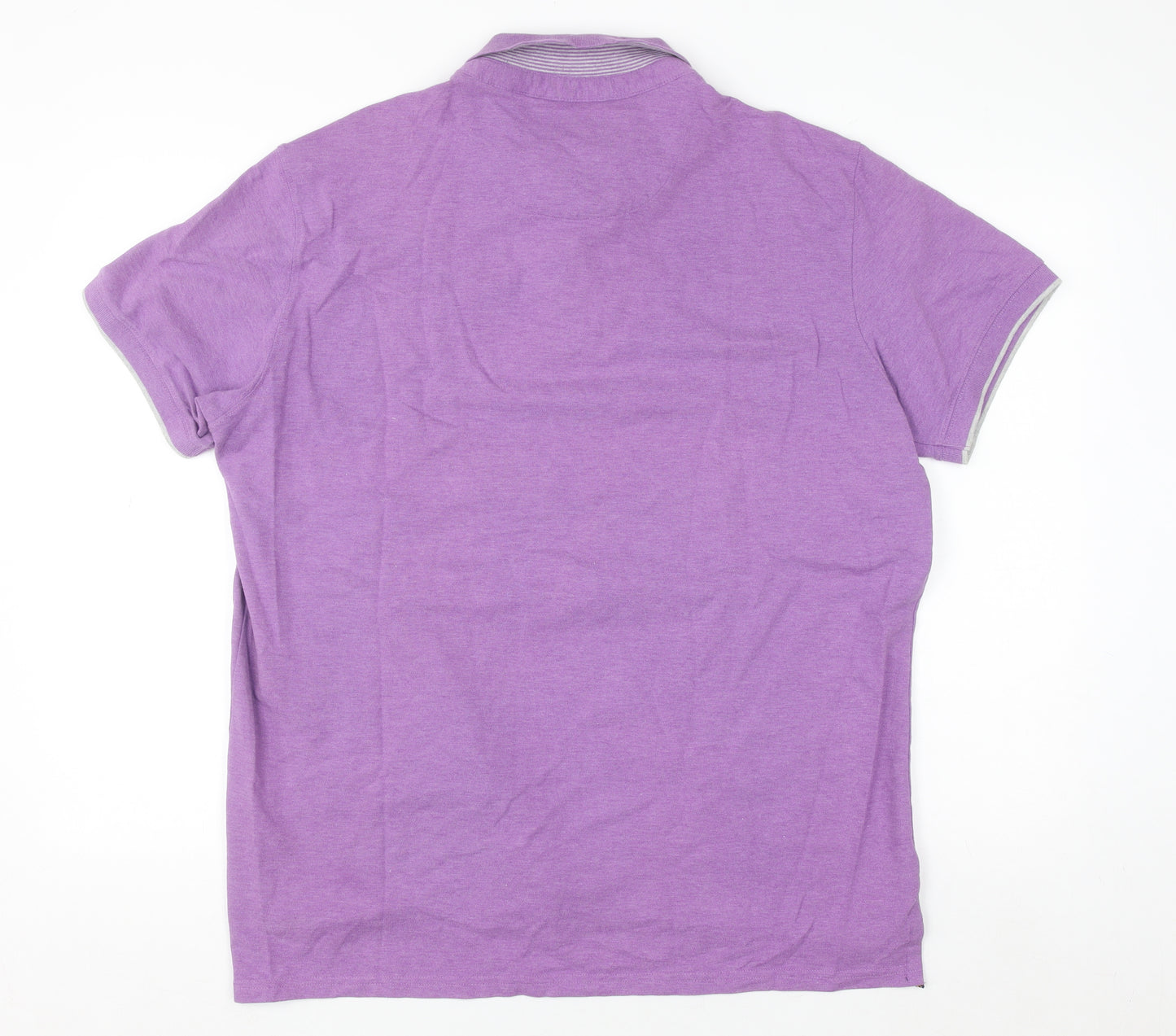 Paul Costelloe Living Men's Purple 2XL Polo Shirt Cotton Blend