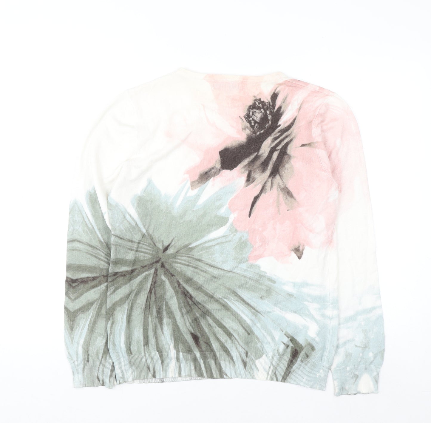 Bassini Women’s Multicoloured Floral Rhinestone Pullover Jumper M