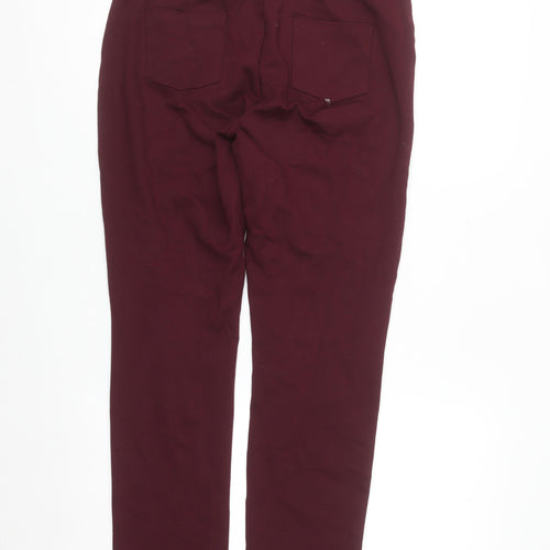 Paco Boutique Womens Red Rhinestone Slim Leg Stretch Leggings Size 12