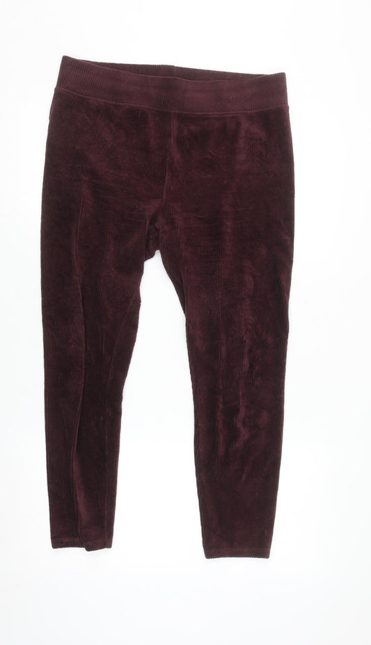 Marks and Spencer Women’s Brown Corduroy Leggings Size 14 Short