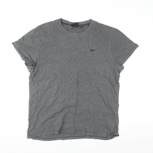 Superdry Studios Men's Grey XL Crew Neck Cotton T-Shirt