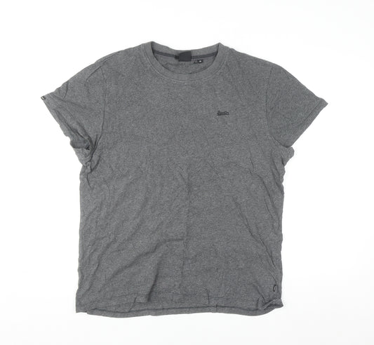 Superdry Studios Men's Grey XL Crew Neck Cotton T-Shirt