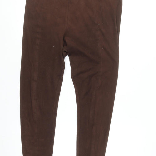 Marks and Spencer Women’s Brown Suede Look Ankle Leggings Size 14 Short