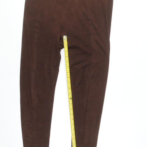 Marks and Spencer Women’s Brown Suede Look Ankle Leggings Size 14 Short
