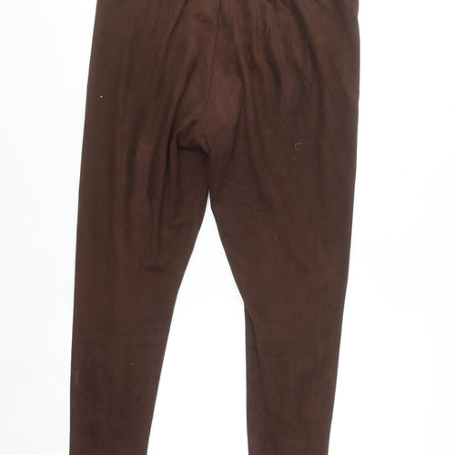 Marks and Spencer Women’s Brown Suede Look Ankle Leggings Size 14 Short