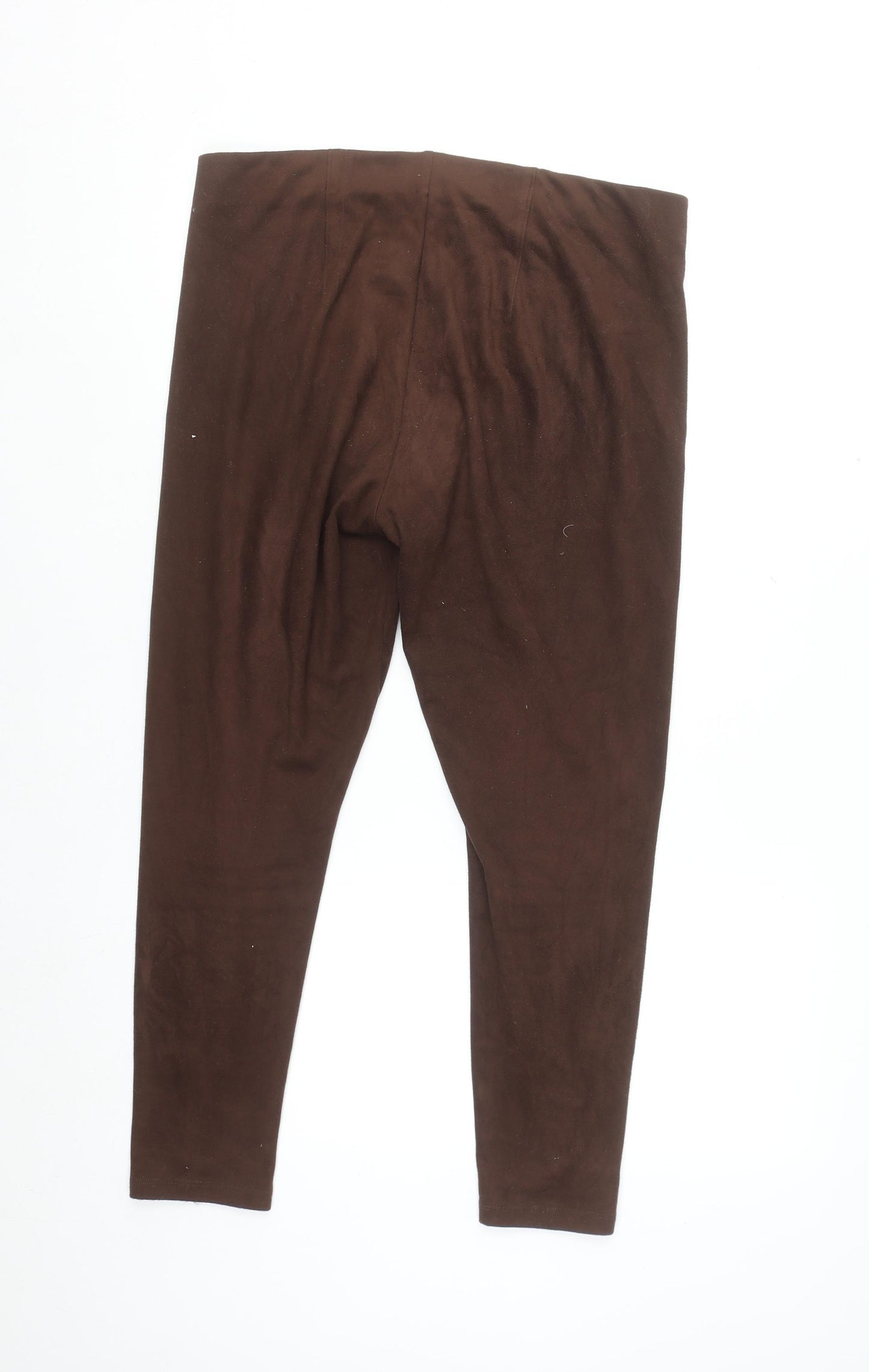 Marks and Spencer Women’s Brown Suede Look Ankle Leggings Size 14 Short