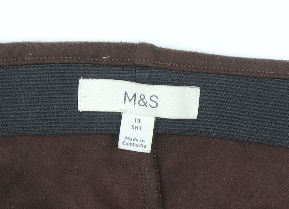 Marks and Spencer Women’s Brown Suede Look Ankle Leggings Size 14 Short