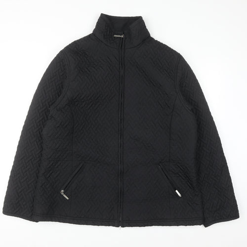 Pure & Natural Men's Black Quilted Mid-Length Jacket L