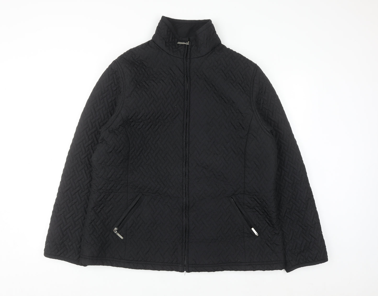 Pure & Natural Men's Black Quilted Mid-Length Jacket L