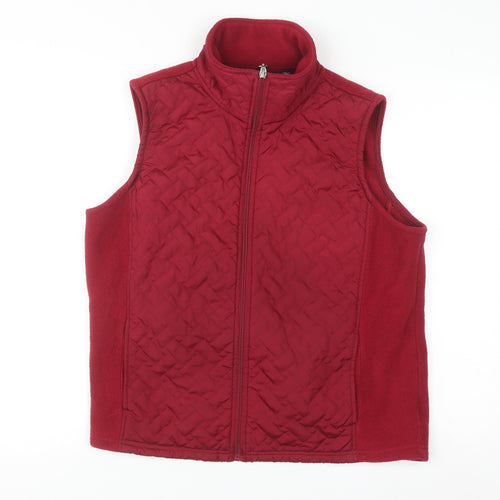 Carole Little Women's Red Quilted Fleece Waistcoat Size L