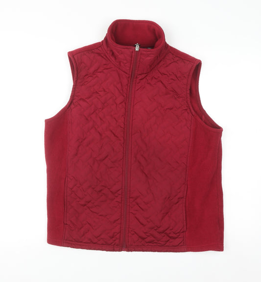 Carole Little Women's Red Quilted Fleece Waistcoat Size L
