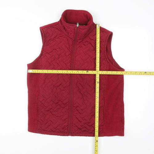 Carole Little Women's Red Quilted Fleece Waistcoat Size L
