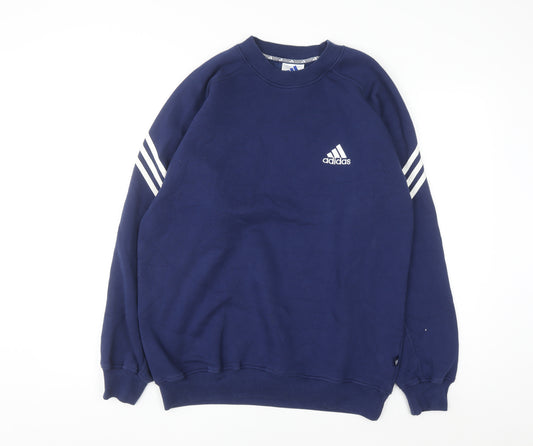 Adidas Men's Blue Crew Neck Pullover Sweatshirt Size S Regular Fit