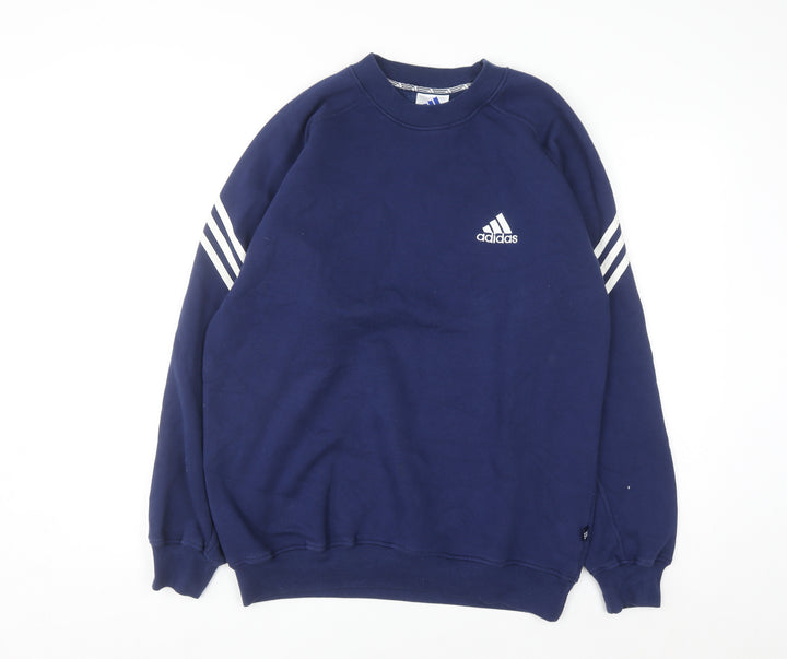 Adidas Men's Blue Crew Neck Pullover Sweatshirt Size S Regular Fit